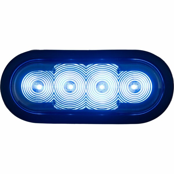 Buyers Products 6 Inch LED Oval Strobe Light with Blue LEDs and Clear Lens SL62CB